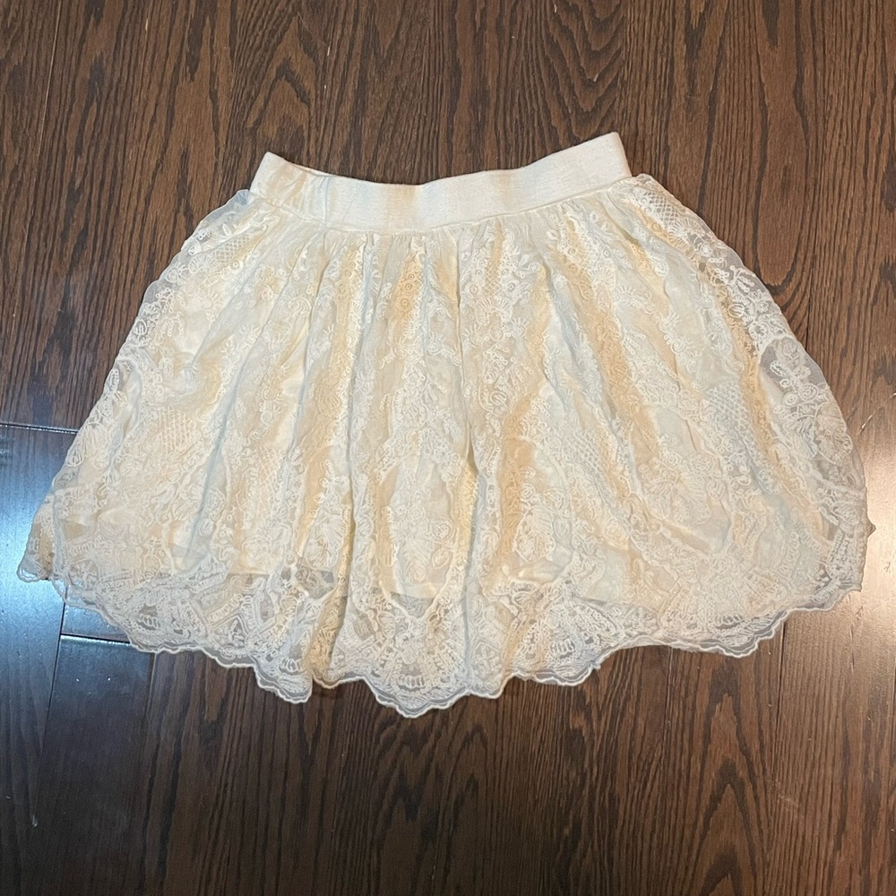 Pins and Needles Cream Lace Skirt